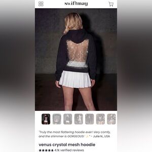 NEW! venus crystal mesh hoodie size small